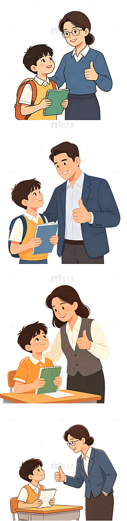 竖起大拇指，老师鼓励