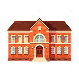 学校建筑插画素材