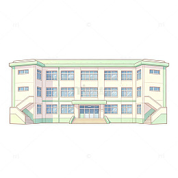 学校建筑插画