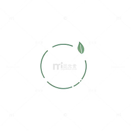 简约风环保循环叶子图标设计素材