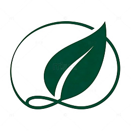 简约风绿色叶子环保标志设计素材
