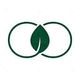 简约风环保标志绿叶环形设计素材
