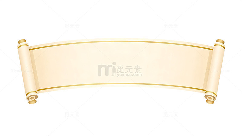 复古风金色卷轴装饰设计素材