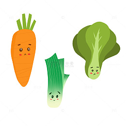 萝卜青菜新鲜蔬菜食物生鲜卡通插画元素