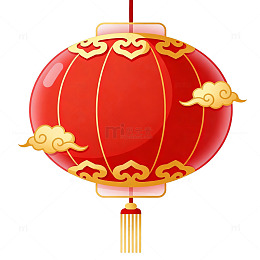 卡通风春节灯笼红色装饰设计素材