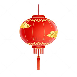 扁平风红色灯笼传统节日设计素材