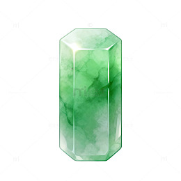 水彩风翡翠宝石手绘设计素材