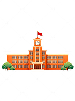 扁平风学校建筑插画设计素材