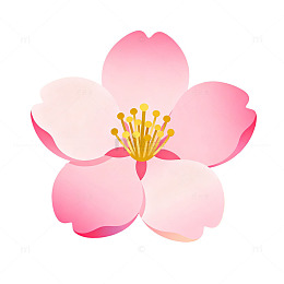 扁平风樱花花朵矢量设计素材