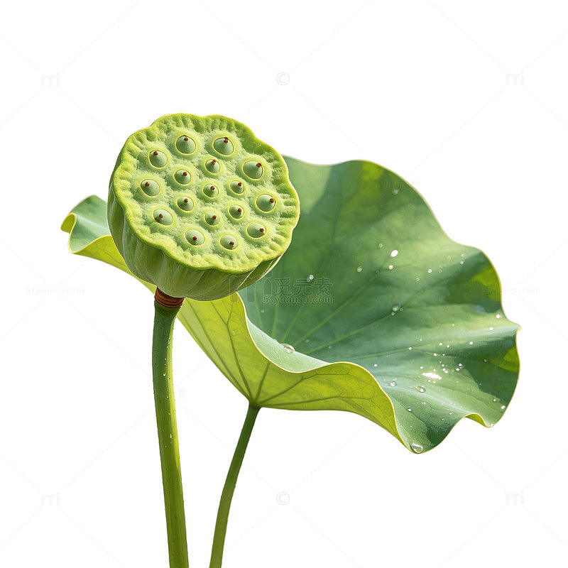 一朵莲蓬荷花