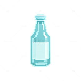 像素风透明玻璃瓶矢量设计素材