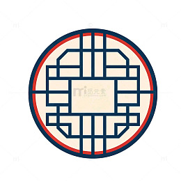 几何风传统纹样圆形图案设计素材