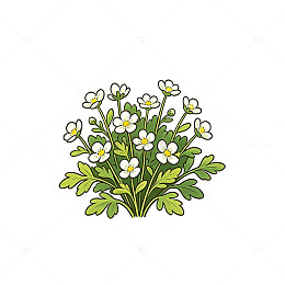手绘风小花植物插画设计素材免抠