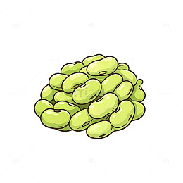 卡通风格新鲜毛豆手绘插画素材
