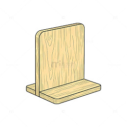 简约风木质书立插画设计素材