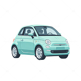 清新绿色小轿车