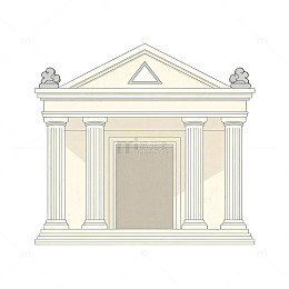 简约风古希腊神庙建筑矢量素材