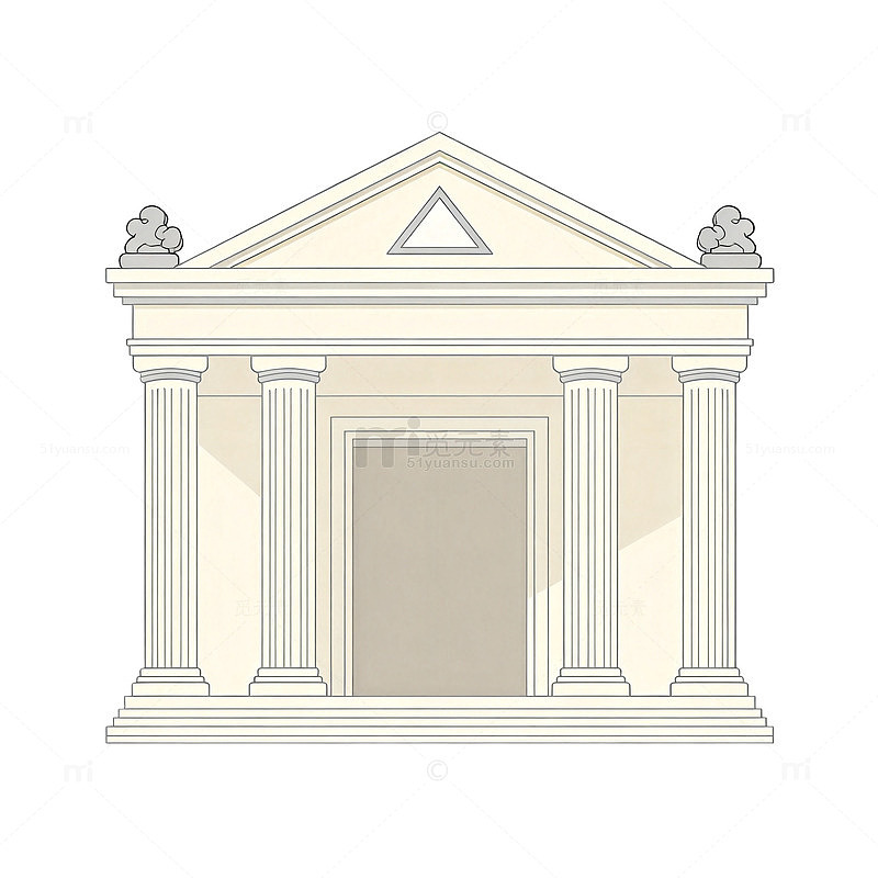 简约风古希腊神庙建筑矢量素材