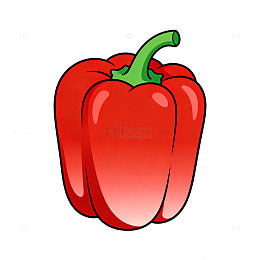 卡通风红椒蔬菜插画设计素材