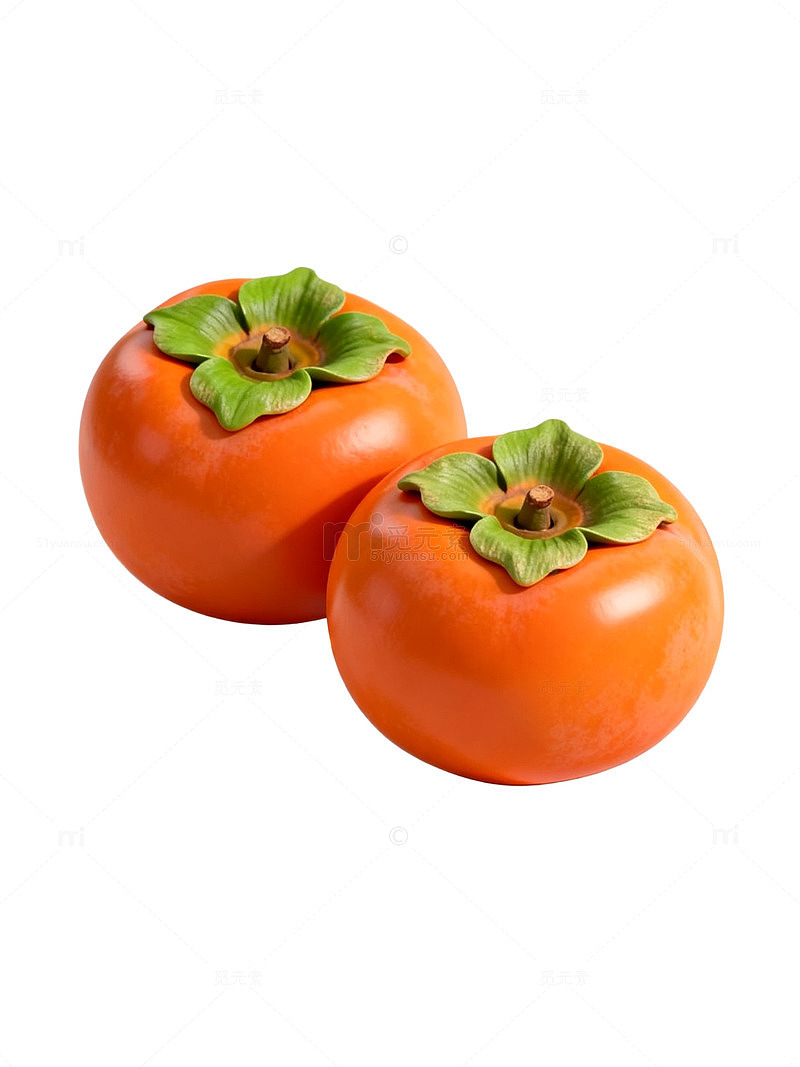 写实风新鲜柿子水果设计素材