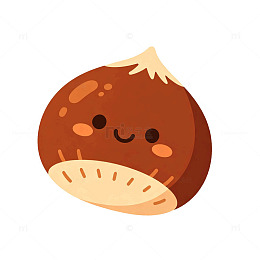 卡通风格可爱板栗插画设计素材