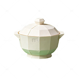 极简风几何陶瓷盖碗设计素材