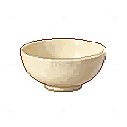 像素风简约陶瓷碗插画设计素材