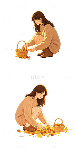 捡拾银杏果，银杏树下，秋分果实