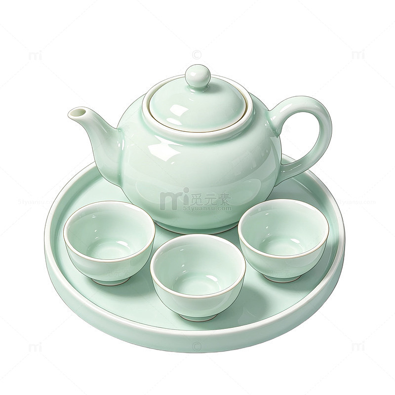 青瓷风茶具套装