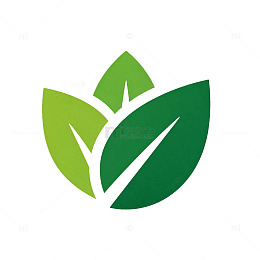 简约风绿色植物叶子标志设计素材