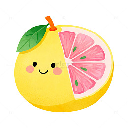 卡通风格可爱柠檬切片插画设计素材