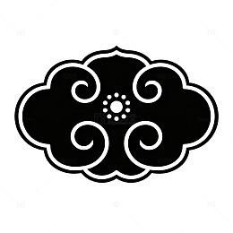 黑白风祥云图案矢量设计素材