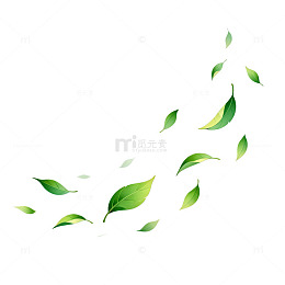 清新风飘动绿叶矢量设计素材