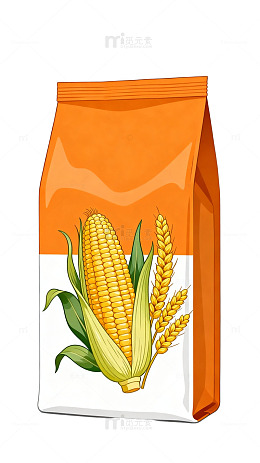 插画风玉米谷物包装设计素材