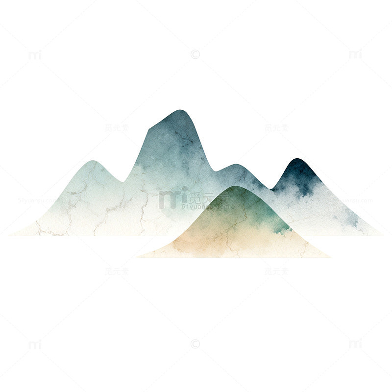 水墨风山水意境插画设计素材