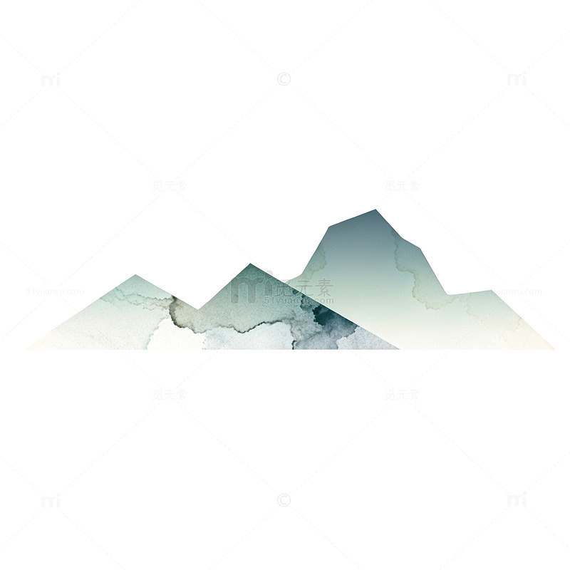 水墨风雪山抽象几何设计素材