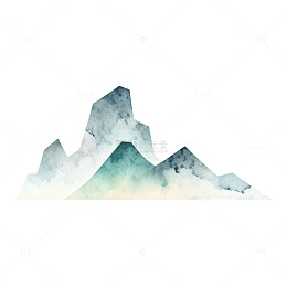水墨风山水意境插画设计素材