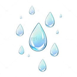 卡通风格水滴透明矢量设计素材