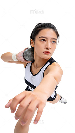 写实风健身女性运动瞬间摄影素材