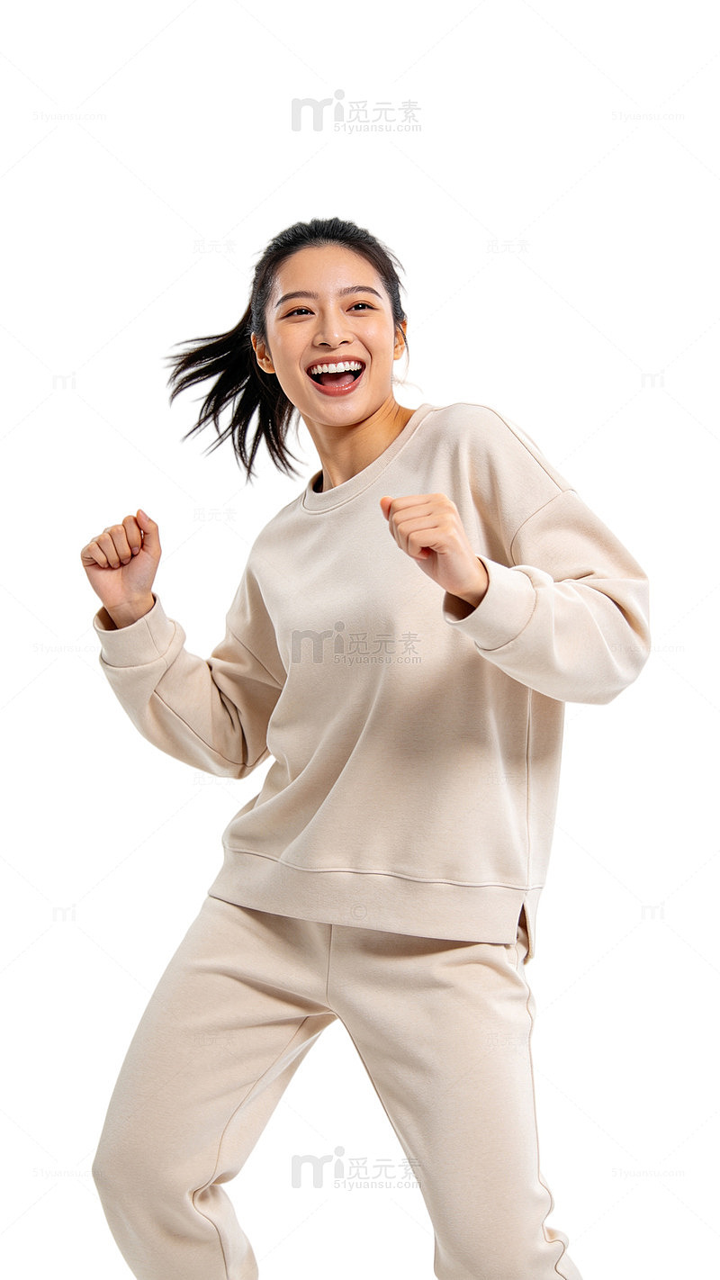 简约风活力女性运动穿搭设计素材