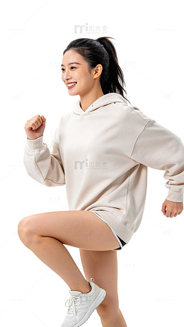 简约风运动女孩活力穿搭设计素材