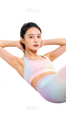 简约风瑜伽健身女性运动素材