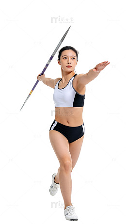 写实风女子标枪投掷运动设计素材