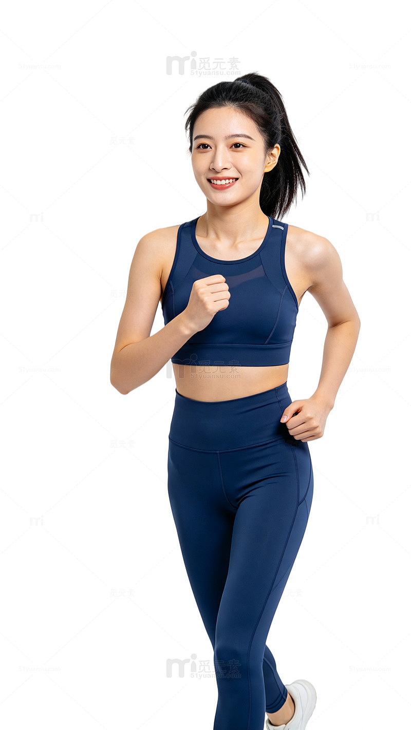 清新风运动女性健身写真素材