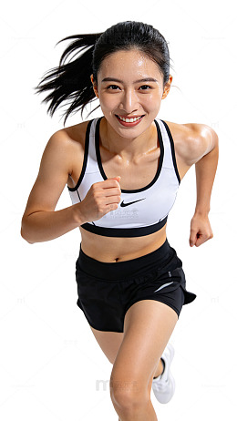 运动风跑步女孩健身写真素材