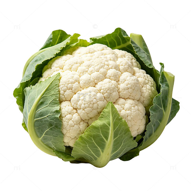 绿色枝叶包着的花菜
