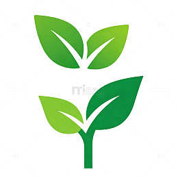 简约风植物生长绿叶图标设计素材