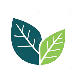 简约风双叶自然生态图标设计素材