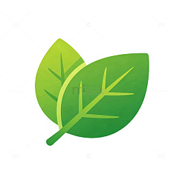 扁平风绿色叶子植物图标设计免抠素材
