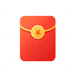 扁平风红色红包金币图标设计素材
